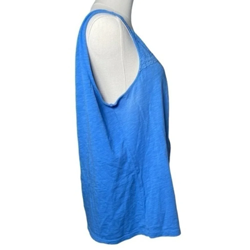 Rafaella XXL Tank Top Floral Sleeveless Shirts Blue Spring Summer Lightweight 2x - Picture 6 of 8